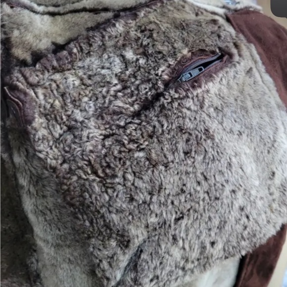 HIDE SOCIETY HiSO Suede Vintage Sherpa boho longline coat - Picture 9 of 16